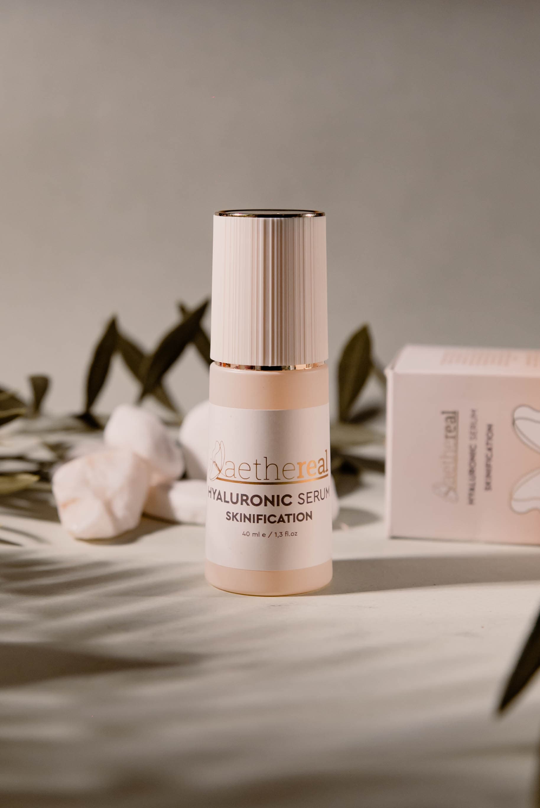 Aethereal hyaluronic serum close-up mockup